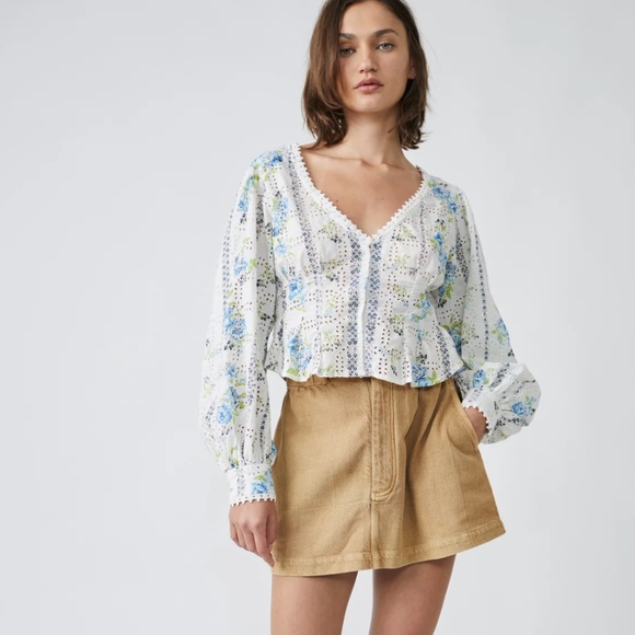 Free People Blossom Eyelet Top - Picture 1 of 8